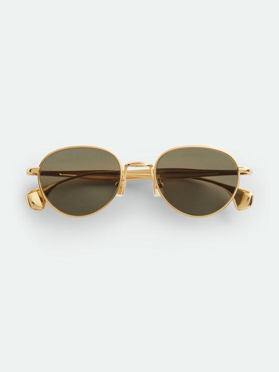 Bottega Veneta Accessories - Bottega Veneta Gold Frame Round Sunglasses